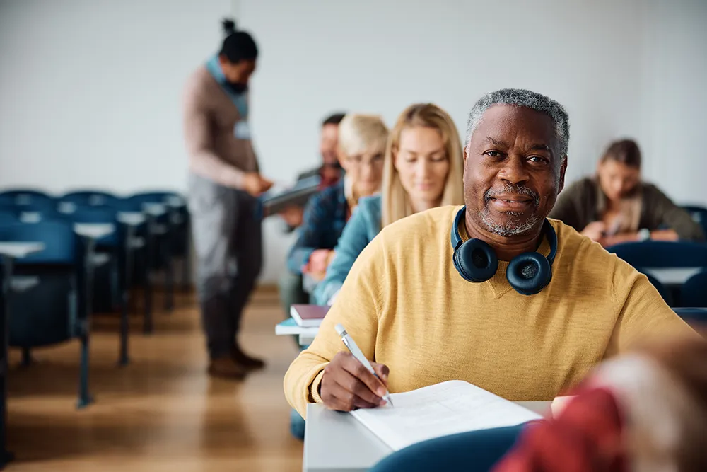 Veteran in a classroom setting